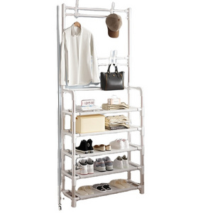 Maxky Household Shoe Rack Door Dormitory Coat Rack Coat One Shoe Cabinet Home Furniture Storage Multi-Functional Rack