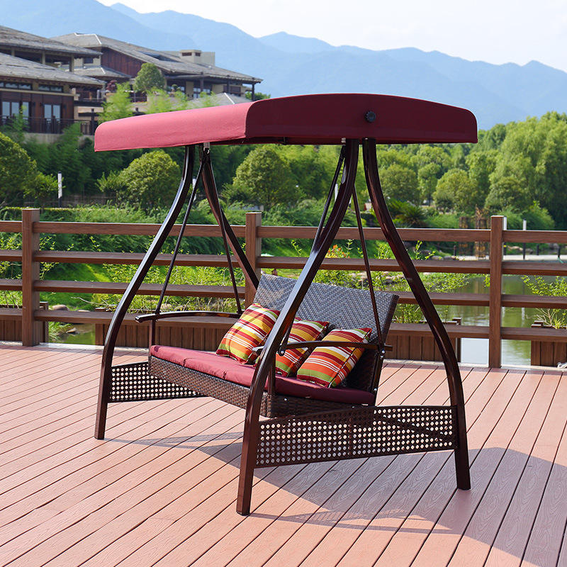 Outdoor courtyard balcony double rocking chair Rattan autumn chair Garden Leisure rattan chair