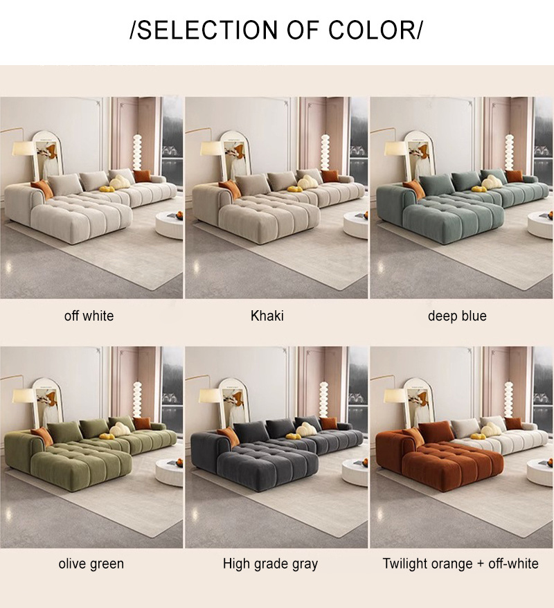 Puff Sofa Cream Style Cat Scratch Fabric Sofa Small Apartment Three-Seater Straight Row Light Luxury Designer French Sofa