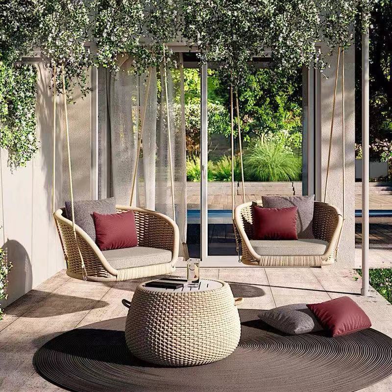 Outdoor garden balcony hanging chair leisure double hanging basket recliner household rattan chair hanging hanging chair