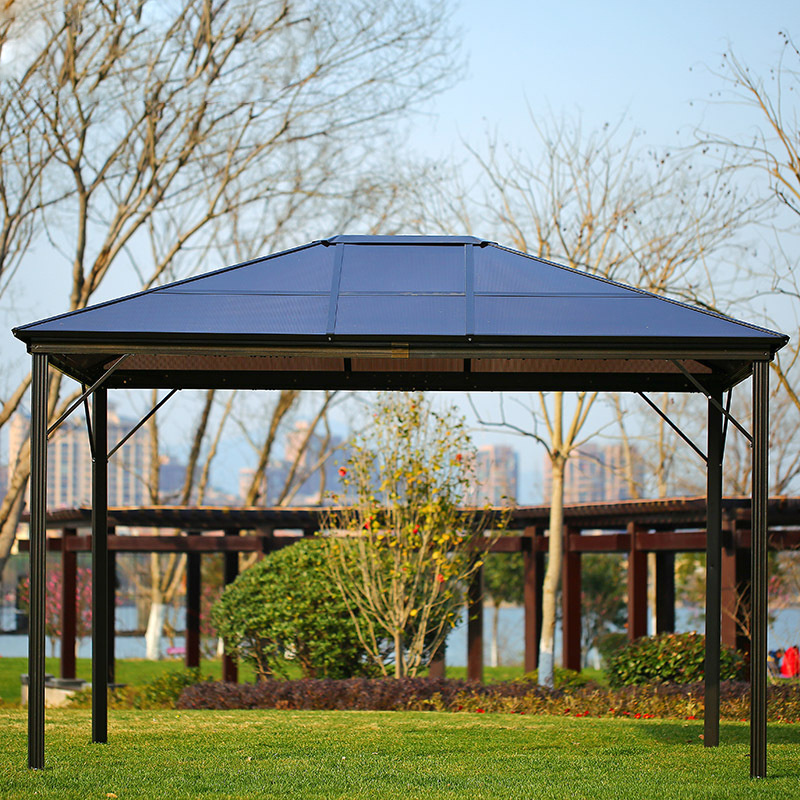 Party Outdoor Galvanized Fabric Roof 4*4M Luxury Aluminium Outdoor Big Gazebo Pavilion Waterproof awning retractable