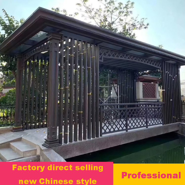 Iron Gazebo Garden Pavilion for Garden Outdoor with Waterproof Curtain garden room