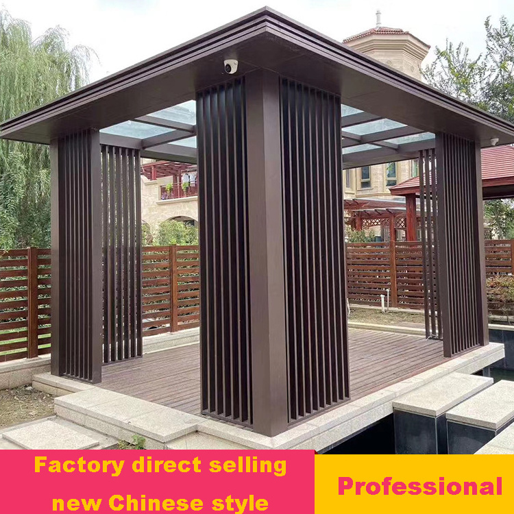 Iron Gazebo Garden Pavilion for Garden Outdoor with Waterproof Curtain garden room