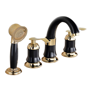 Chrome stainless steel304 Oil-Rubbed Bronze 2-Handle Kitchen Sink Faucet with Side Sprayer in Matching Finish