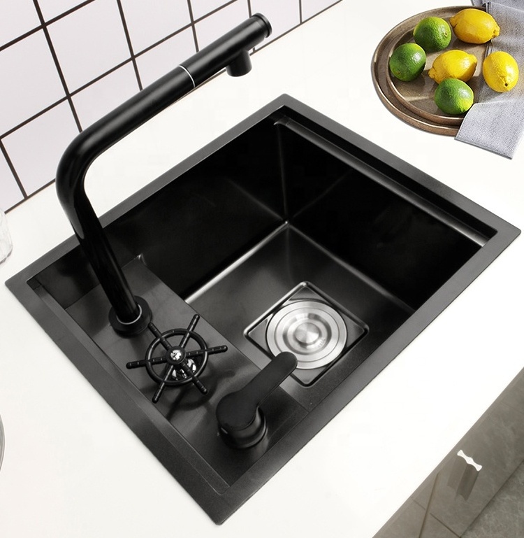 Invisible sink high pressure cup washer kitchen nano stainless steel bar counter small single sink