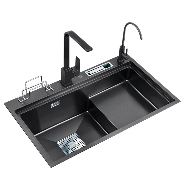 Factory Direct  stepped base Kitchen Sink stepped base Sink One Piece And Countertop Step sink High Grade Stainless Steel