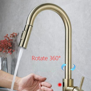 720 degree SUS304/201 Electronic Touch Automatic Smart sensor faucets kitchen bath & shower basin sink touch faucets pull out