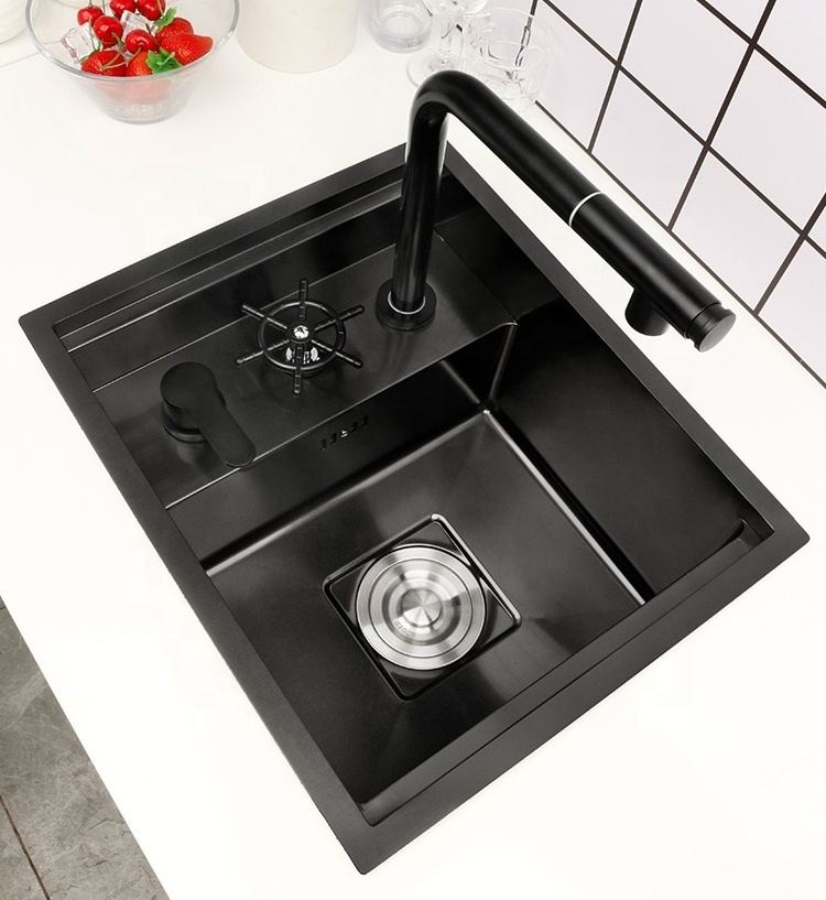 Invisible sink high pressure cup washer kitchen nano stainless steel bar counter small single sink