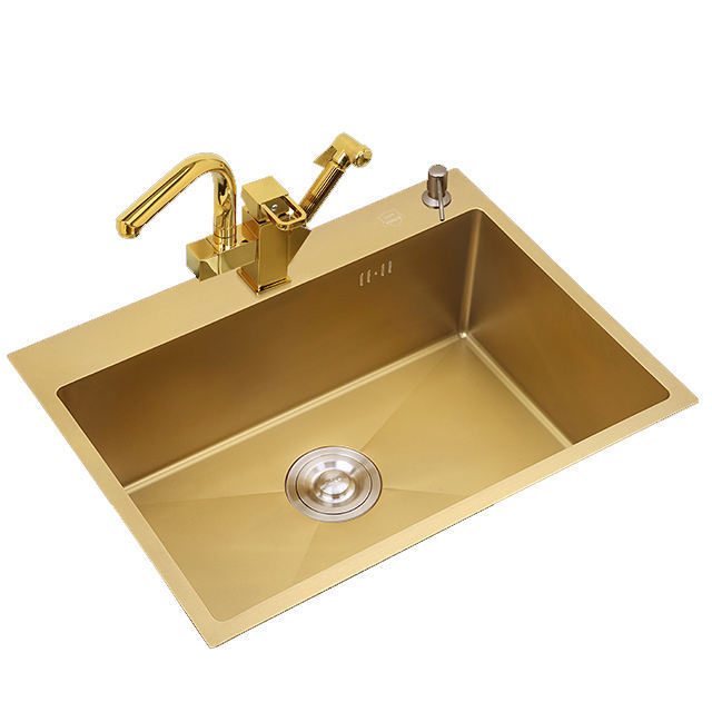 Fregadero High Quality Rose Gold Sink Under counter Basin kitchen 304 Stainless Steel Single Bowl kitchen sink