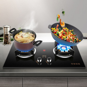 Double cooktop built-in stainless steel glass household cooktop 2 burner gas stove