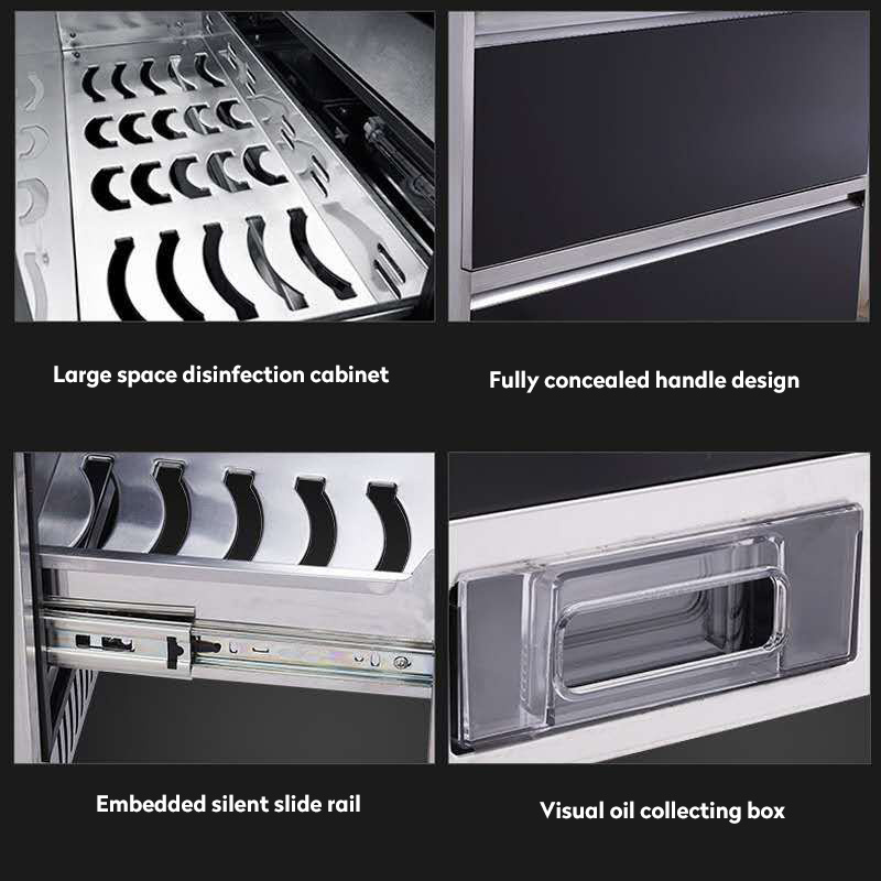 stove with oven High quality new styles stainless steel kitchen gas stove with range hood and oven