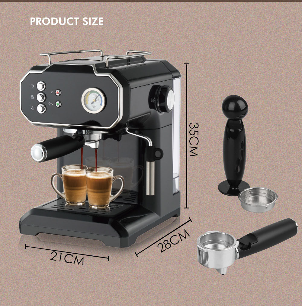 Espresso Coffee Brewer Machine Professional Commercial Italy 3 In 1 19bar Coffee Maker