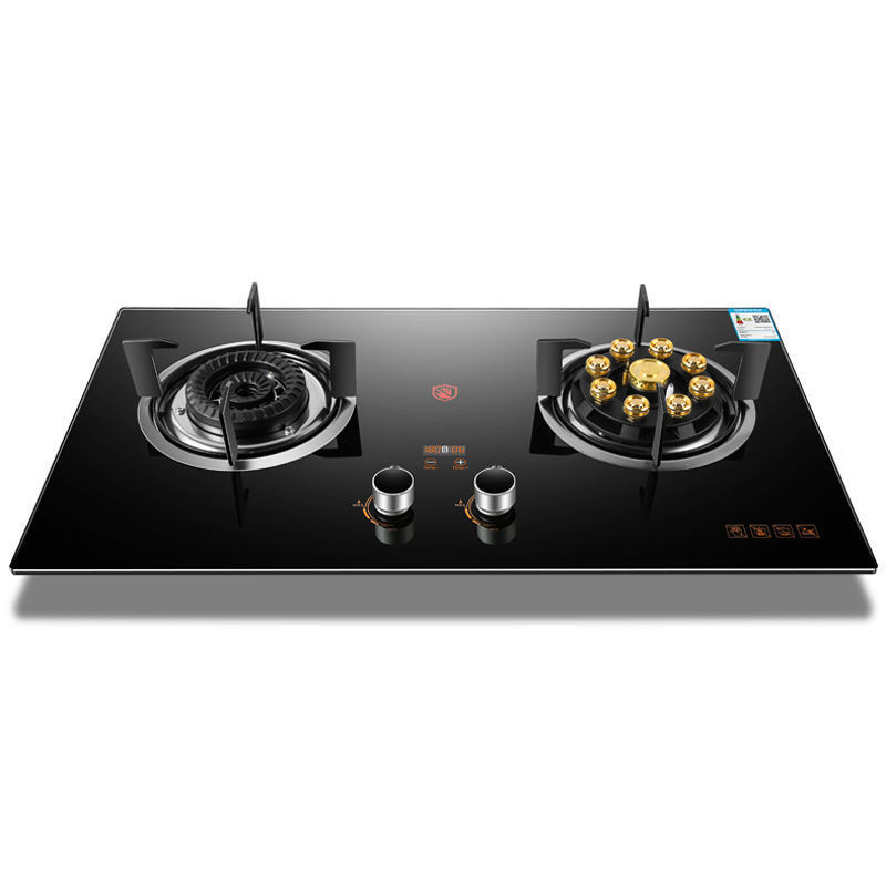 Double cooktop built-in stainless steel glass household cooktop 2 burner gas stove