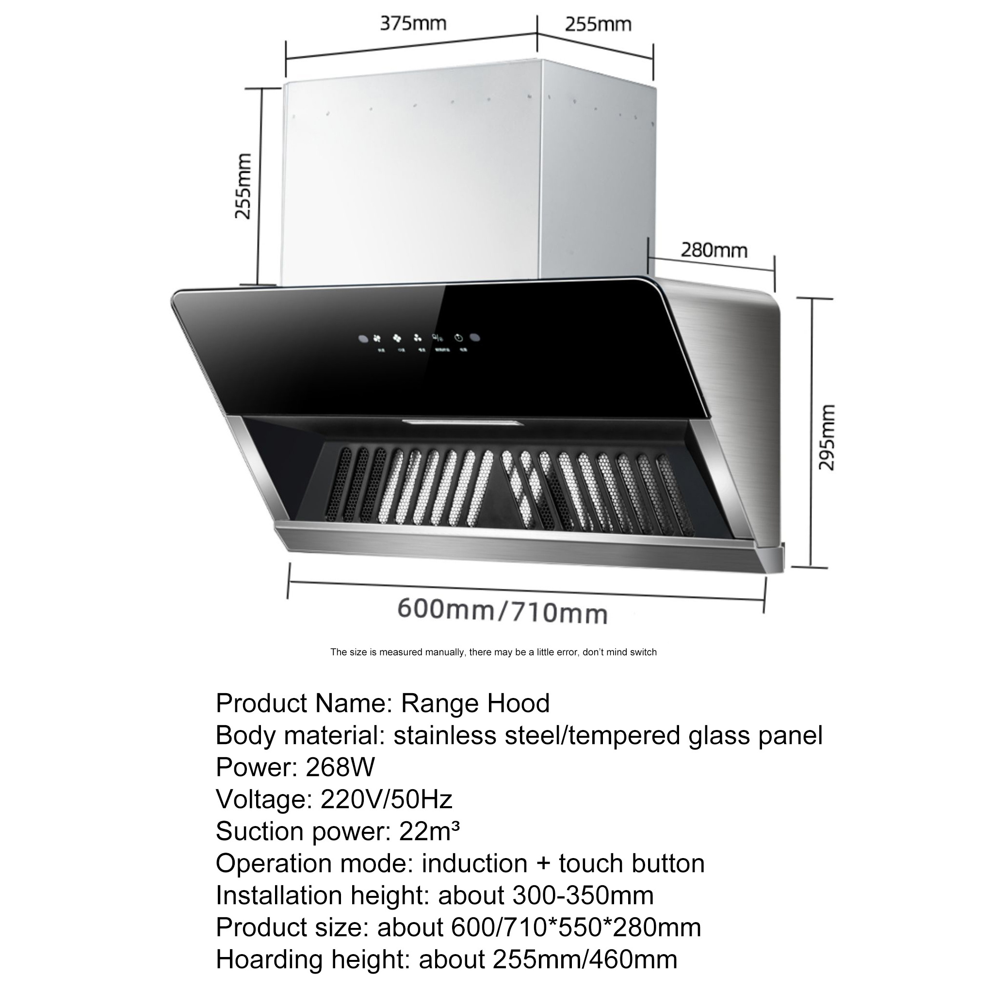 Factory manufacturer household copper chimneys extractor kitchen chimney range hood