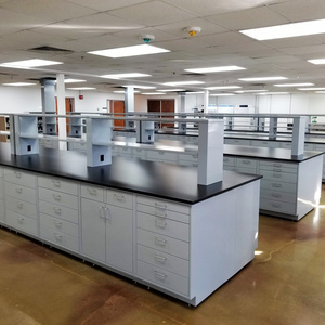 Commercial laboratory furniture lab island work bench lab casework with sink and cupboard