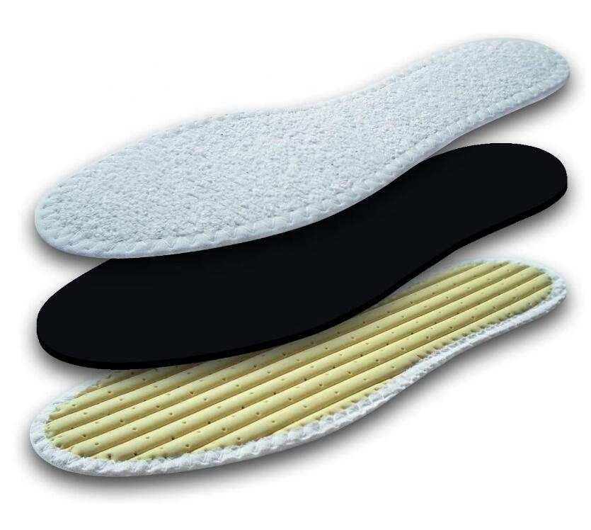 Summer Shoe Insoles Inserts Perfect for Barefoot Shoes, Fluffy Terry Cloth and Charcoal Odor Control, Hand-Washable Insole