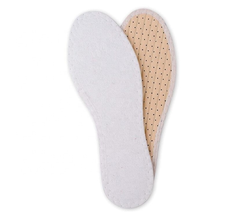 Summer Shoe Insoles Inserts Perfect for Barefoot Shoes, Fluffy Terry Cloth and Charcoal Odor Control, Hand-Washable Insole