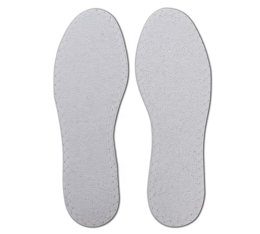 Summer Shoe Insoles Inserts Perfect for Barefoot Shoes, Fluffy Terry Cloth and Charcoal Odor Control, Hand-Washable Insole