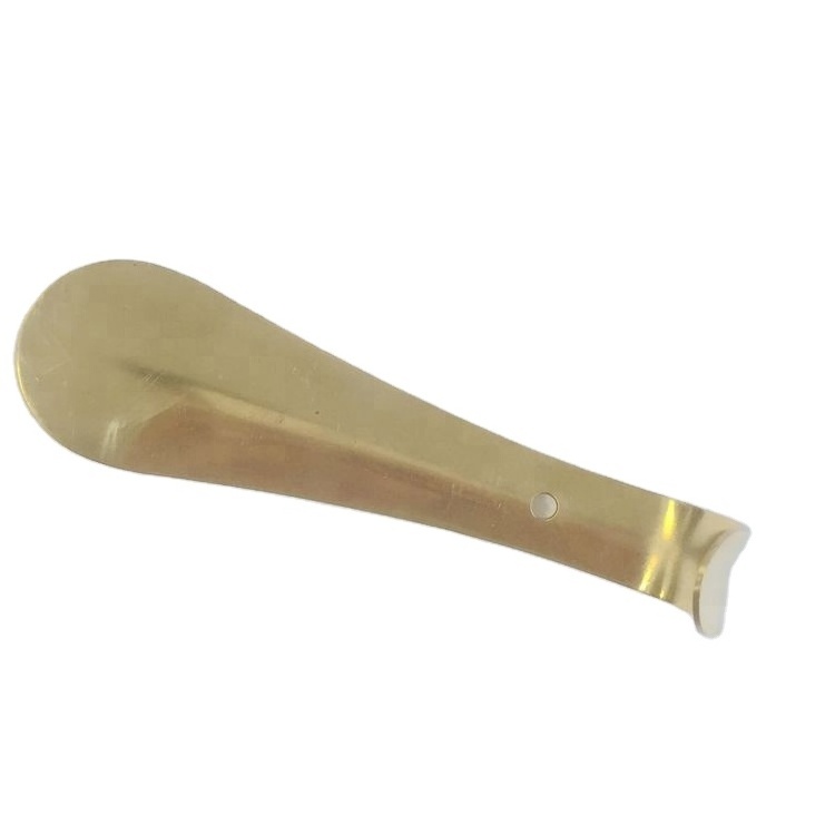 Brass Shoe Horn,Solid Steel Durable Metal Shoe Helper,Ergonomic Handle Portable Shoe Horn,Shoe Spoon