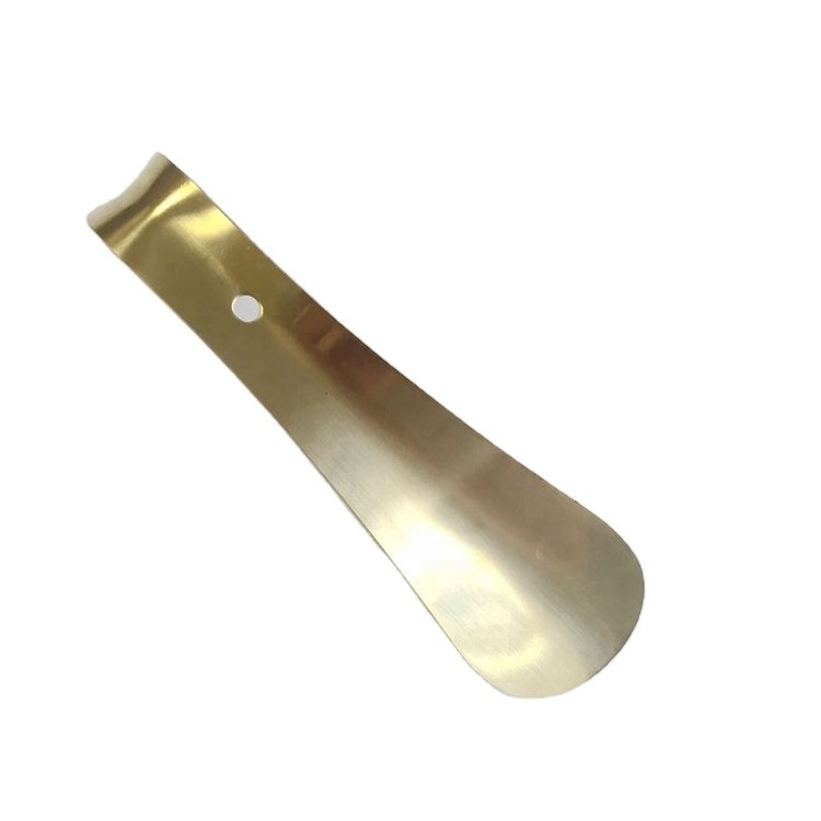 Brass Shoe Horn,Solid Steel Durable Metal Shoe Helper,Ergonomic Handle Portable Shoe Horn,Shoe Spoon