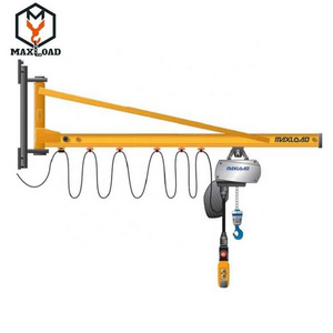 360 degree 500kg 1 ton 2 ton 5 ton electric mobile slewing cantilever wall mounted jib crane