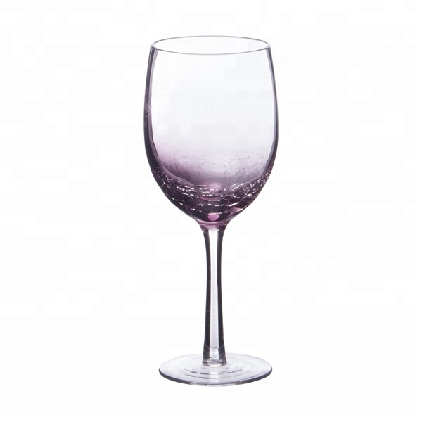 Amazon top seller Crackle White Wine glass with half Amethyst color 325ml