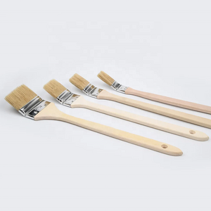 Personalized Soft Natural Bristle Angle Paint Brush with Long Wooden Handle