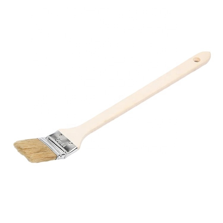 Personalized Soft Natural Bristle Angle Paint Brush with Long Wooden Handle