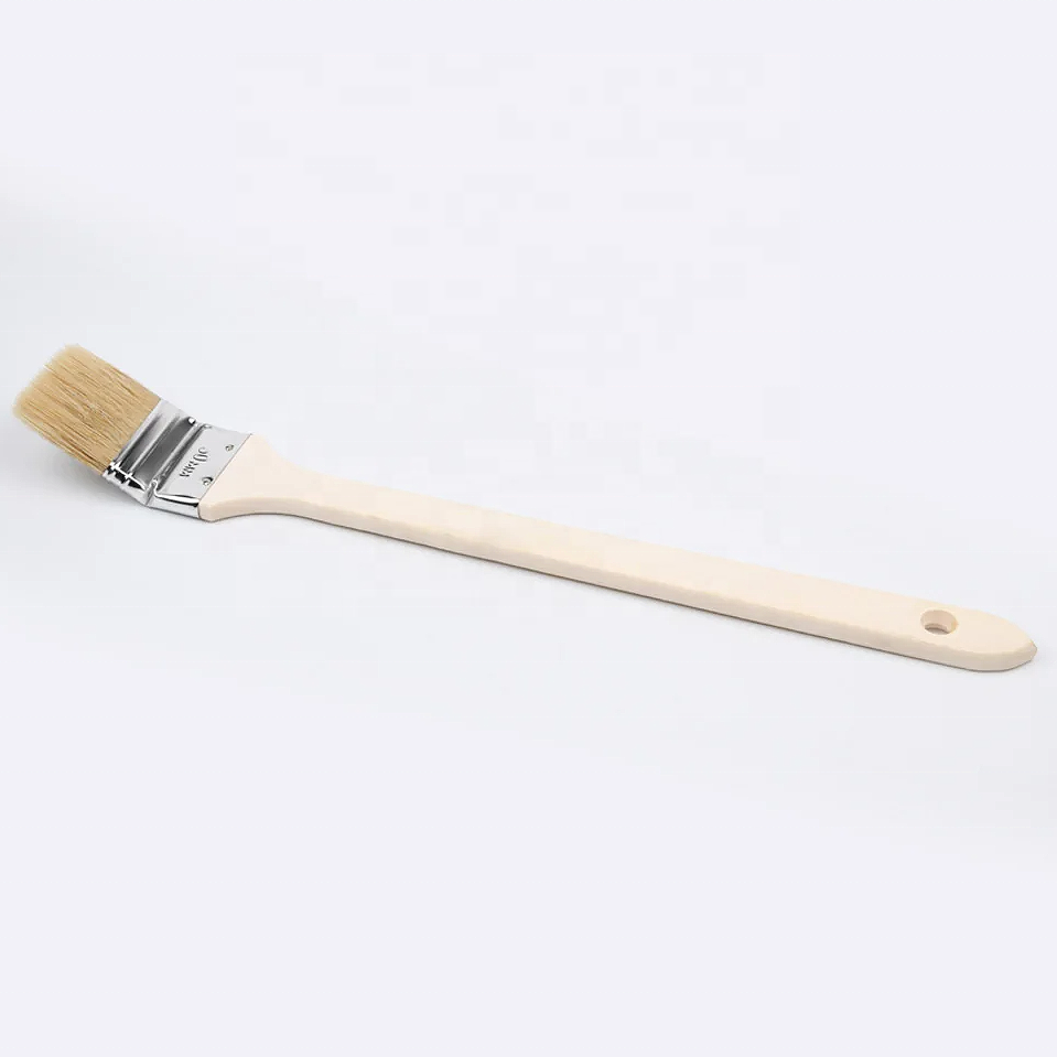 Personalized Soft Natural Bristle Angle Paint Brush with Long Wooden Handle