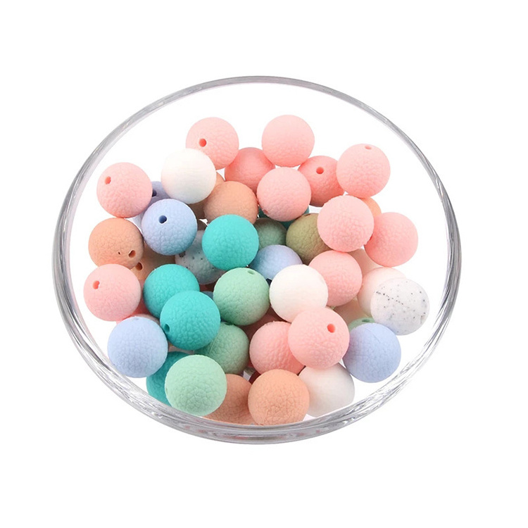 Bracelet Accessories Animal Shape Mouse Cartoon Round 20Mm 12Mm 15Mm Baby Chew Teether Silicone Striped Beads