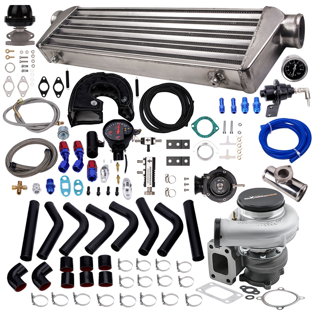 MaXpeedingrods GT35 GT3582 Universal Turbocharger & Parts Turbo Kit T3 Ar.70/63 + Intercooler + Piping Kits