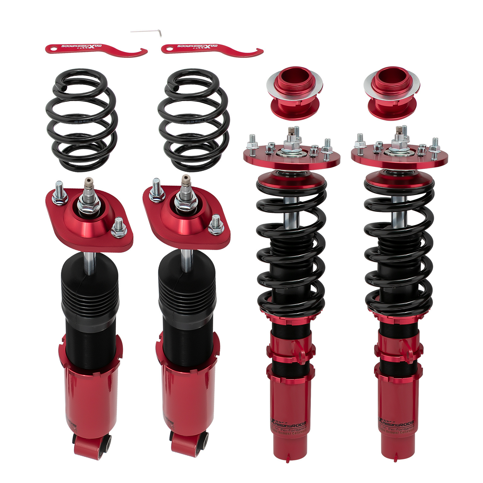 maXpeedingrods Manufacture Adjustable Soft Hard Coilover Suspension Shocks for BMW 3 E46 Coupe 320ci 325ci 330ci 320cd 330cd