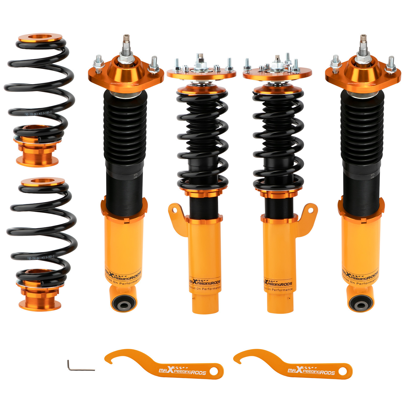 maXpeedingrods Manufacture Adjustable Soft Hard Coilover Suspension Shocks for BMW 3 E46 Coupe 320ci 325ci 330ci 320cd 330cd