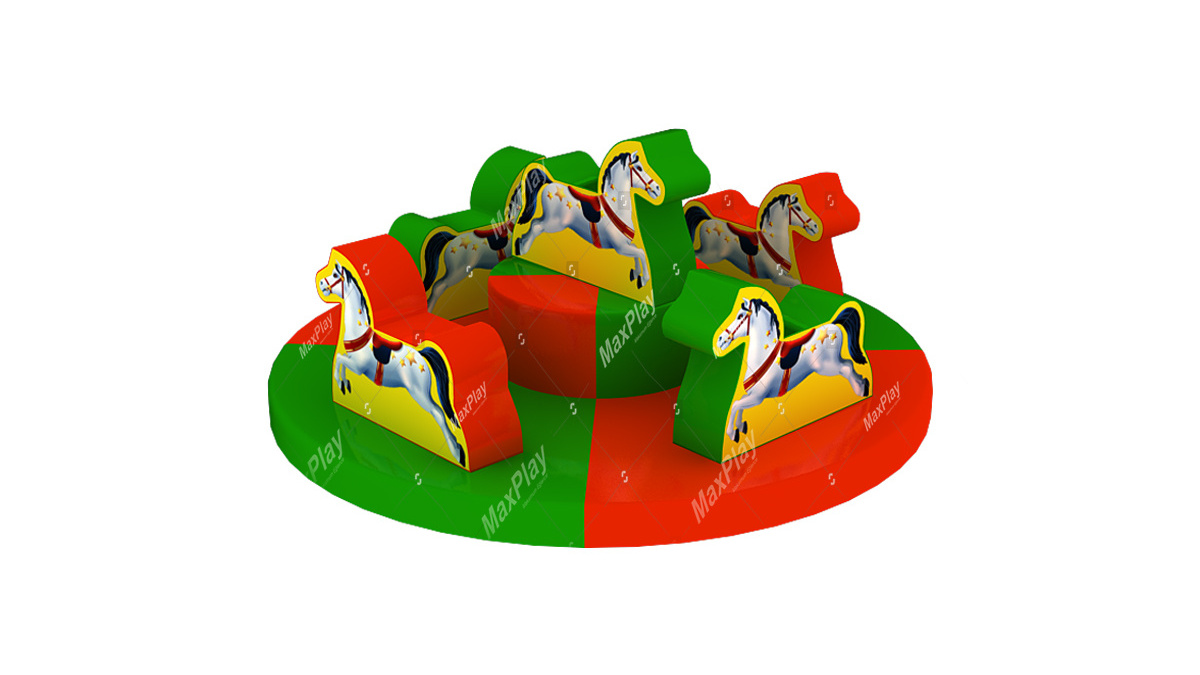 Top Sale ! High Quality Customizable Mixed Colour Commercial Soft Play Powerful Motor Safety Lock Carousel By Maxplay