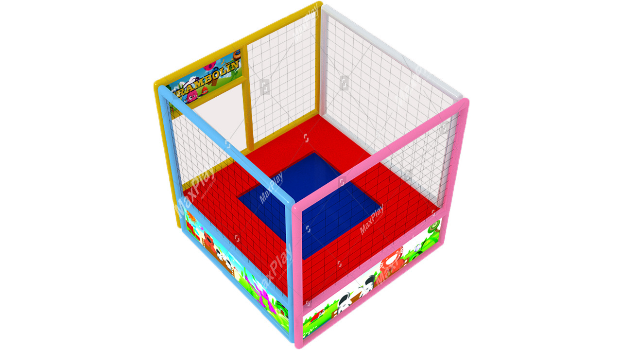 High Quality ! Customizable Digital Printed Small Size Softplay Indoor Commercial Kids Trampoline By Maxplay