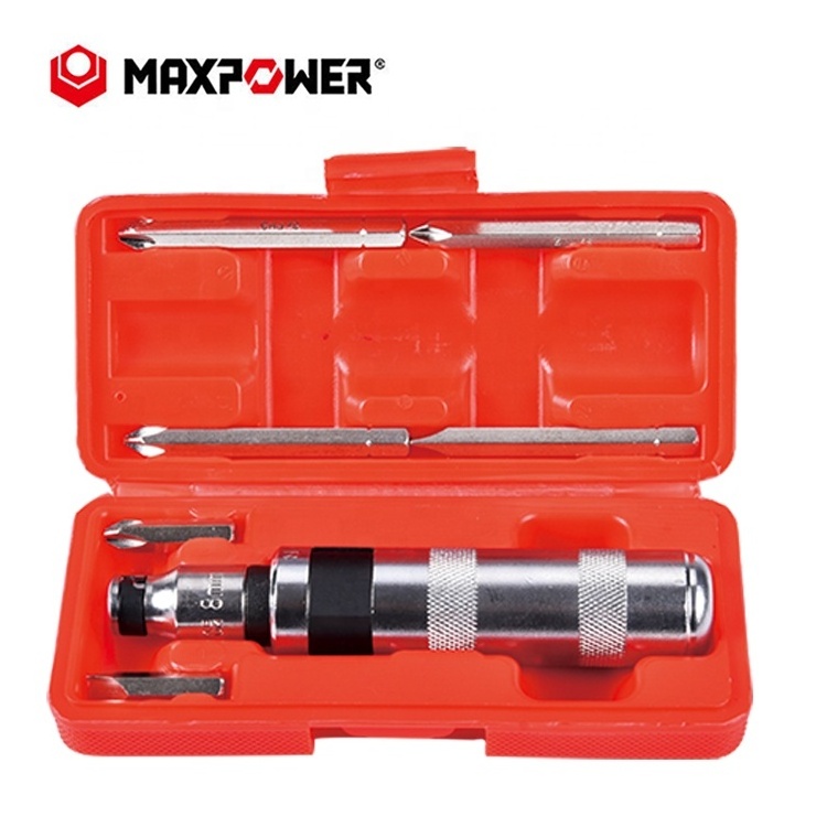 MAXPOWER 8pcs CRV manual hand tool impact screwdriver and bit set