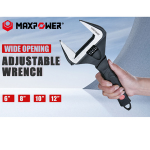 MAXPOWER Deep Jaw Wide Opening Spanner Lightweight Plumbing Stubby Adjustable Wrench