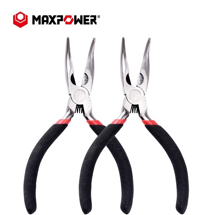 Maxpower 70-DegreeJewelry Making Mini Long Nose Bent Nose Pliers