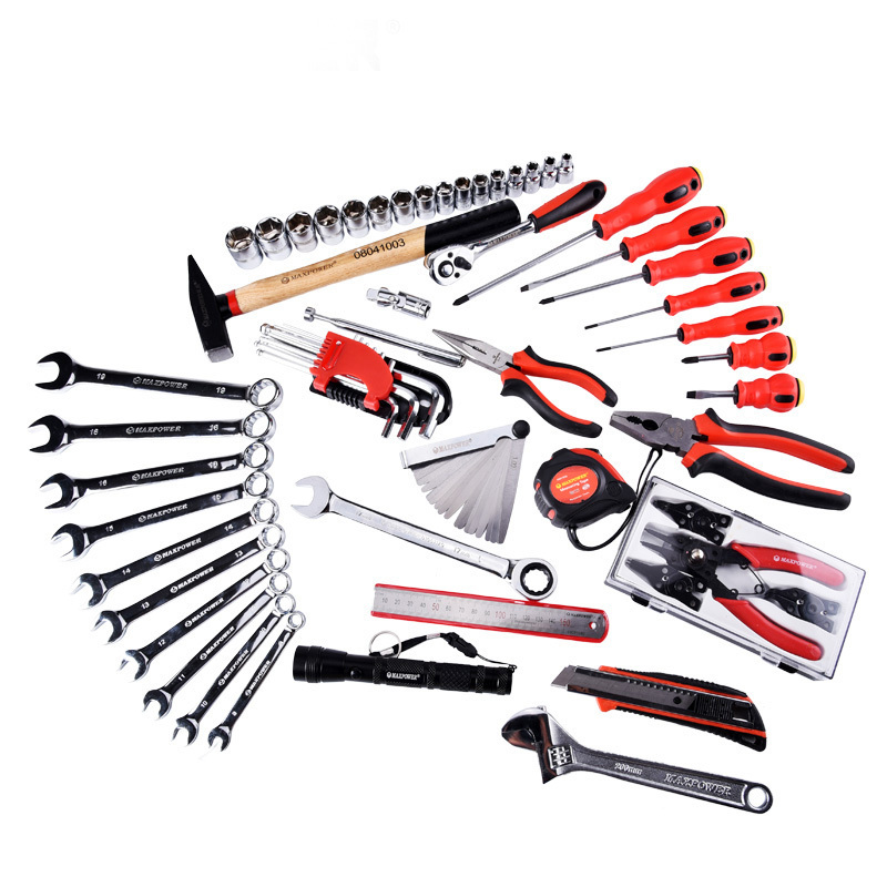 Maxpower 60 Piece Metric Household Hand Tool Kit Auto Repair Tool Set with Portable Toolbox