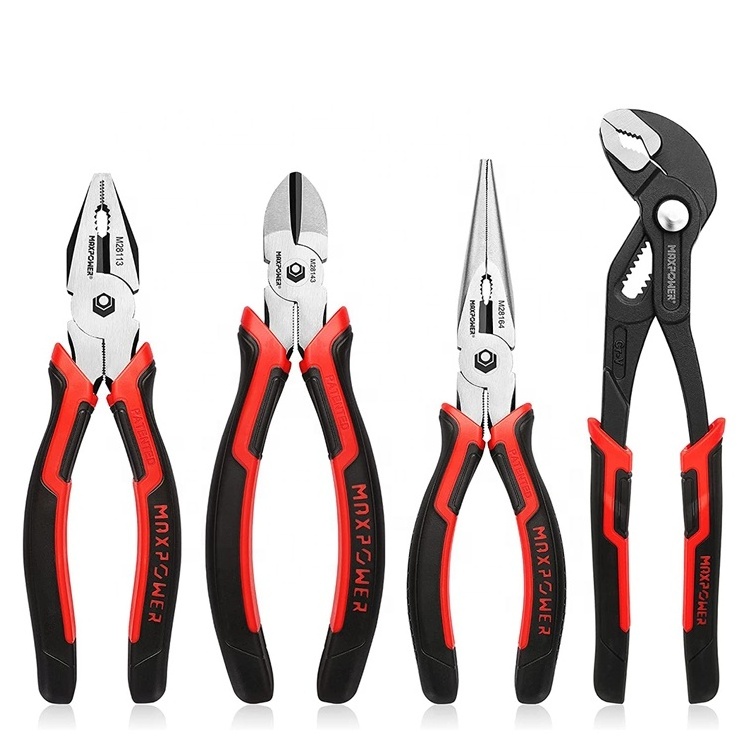 MAXPOWER Herramientas Diagonal Cutting Pliers Groove Joint Pliers 4 Piece Pliers Set Repair Tool