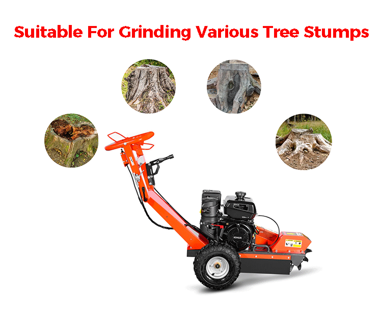 High quality 15hp gasoline forestry machinery professional mini Stump Remover wood Stump Grinder Machine tree stump grinder