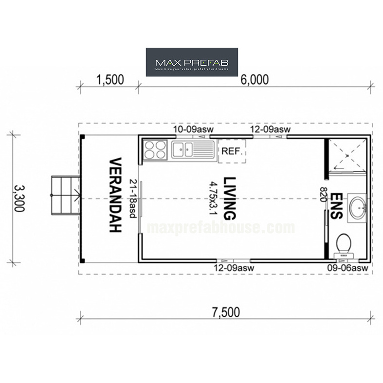 PC7533 Australia low cost backyard room prefab steel used portable cabins for sale