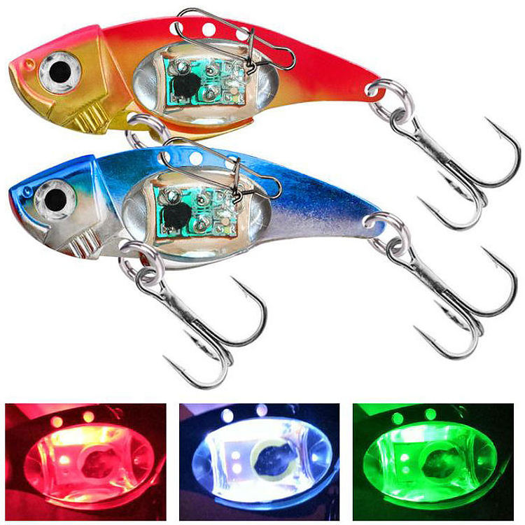 Saltwater Jigging LED Light Electric Metal Vibe Blade VIB Vibrating Fishing Lure