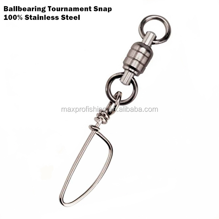 Saltwater Sea Fishing Stainless Steel Ball Bearing Swivel with Tournament Snap