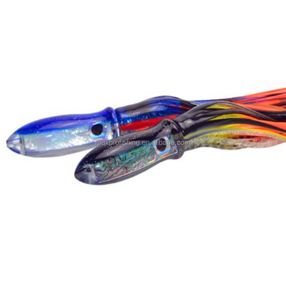 High Speed Soft Head Saltwater Customized Skirted Resin Trolling Lures Big Game Fishing