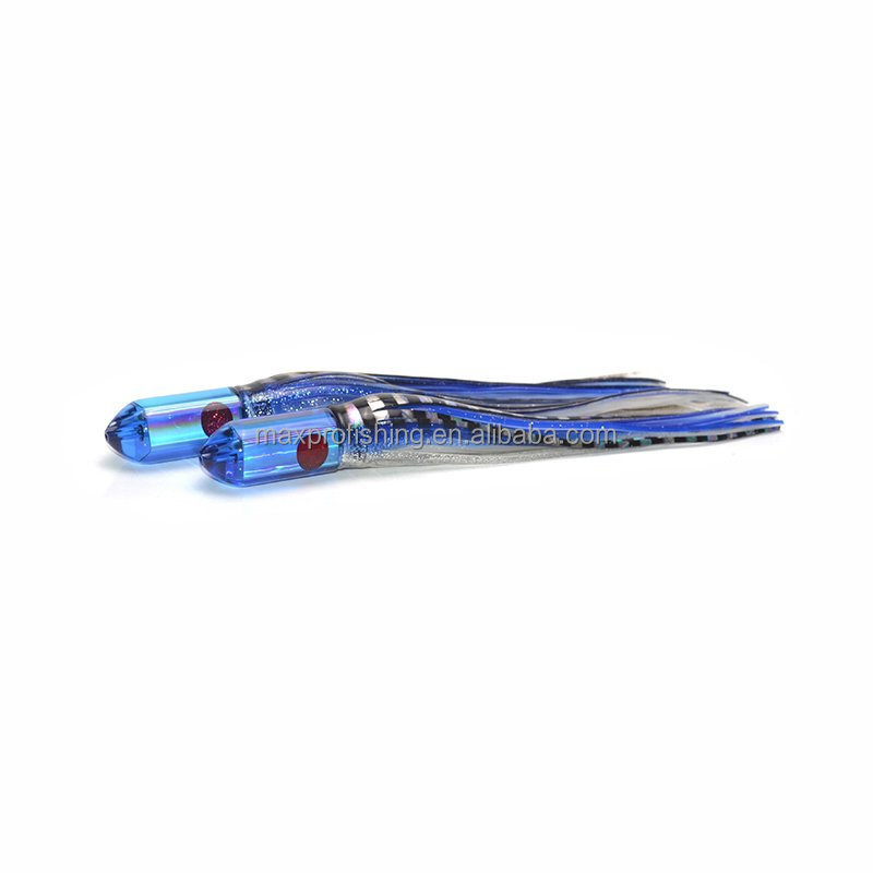 High Speed Soft Head Saltwater Customized Skirted Resin Trolling Lures Big Game Fishing