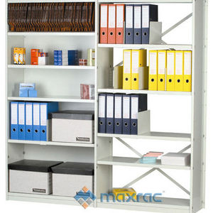 Maxrac metal book shelf for library or office use storage shelving RUT shelving