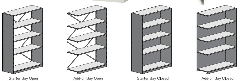 Maxrac metal book shelf for library or office use storage shelving RUT shelving