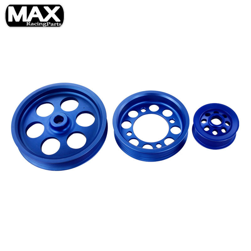 MAX Universal Anodized Aluminum Light Weight Under Drive Crank Pulley For 93-97 Toyota Supra 2JZGTE JZA80 V6 3.0L