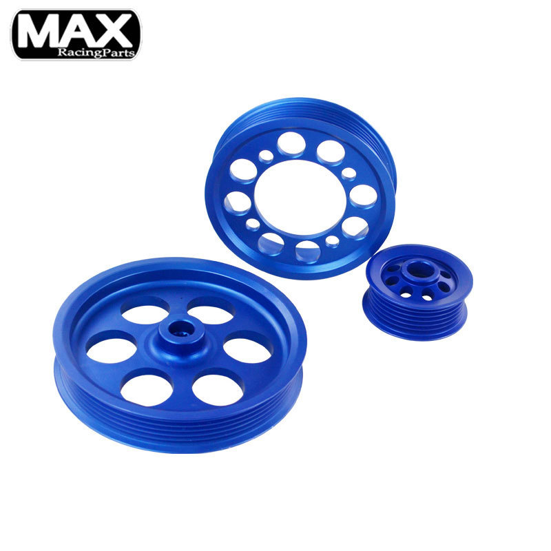 MAX Universal Anodized Aluminum Light Weight Under Drive Crank Pulley For 93-97 Toyota Supra 2JZGTE JZA80 V6 3.0L